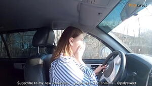 Russian girl passed the license exam (blowjob, public, in the car)