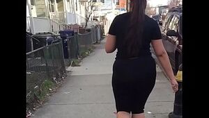 Vouyer big booty thick Hispanic girl In see threw leggings