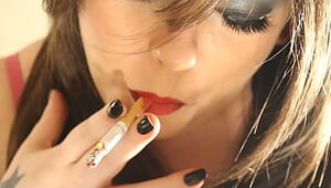 BBW Mistress Tina Snua Tip To Tail's 2 Cork Cigarettes Close Up