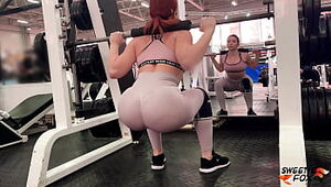 Trainer Hard Ass Fuckes and Facefuckes Redhead After Workout to Anal Creampie