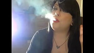BBW Domme Tina Snua Smokes A Cork Cigarette With Pumping & Drifting