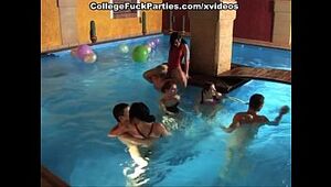 Student orgy in the pool