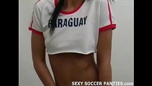 South American soccer hottie stripping down